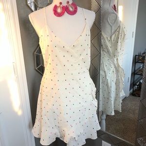 [Lush] Cream Sleeveless Polk Dot Dress Size M